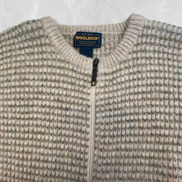 Woolrich Vintage Cardigan Sweater 100% Wool Thick Knit Zip-Up Women's Medium EUC - Picture 3 of 12